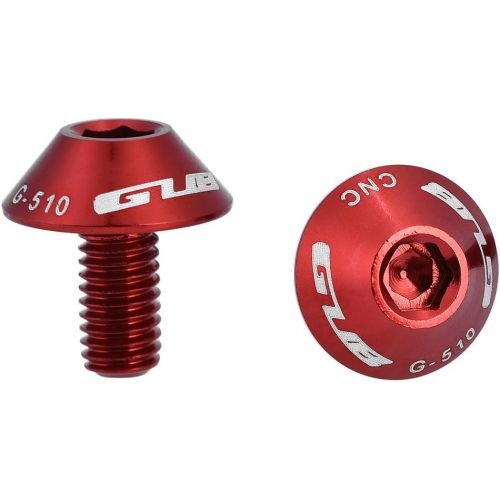  Fishlor Bicycle Water Bottle Cage Bolts, G-510 2Pcs M5 12mm Bike Bicycle Water Bottle Cage Holder Bracket Screw Bolts(Red)