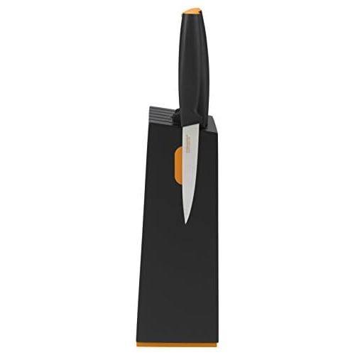  Fiskars Design-Messerblock mit 5 Messern, Breite: 14,5 cm, Hoehe: 36 cm, Birkenholz, Schwarz, Functional Form, 1014190