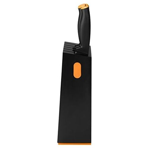  Fiskars Design-Messerblock mit 5 Messern, Breite: 14,5 cm, Hoehe: 36 cm, Birkenholz, Schwarz, Functional Form, 1014190