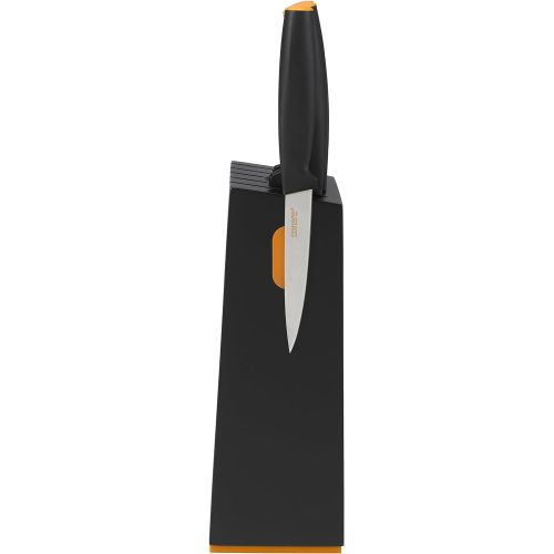  Fiskars Design-Messerblock mit 5 Messern, Breite: 14,5 cm, Hoehe: 36 cm, Birkenholz, Schwarz, Functional Form, 1014190