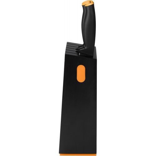  Fiskars Design-Messerblock mit 5 Messern, Breite: 14,5 cm, Hoehe: 36 cm, Birkenholz, Schwarz, Functional Form, 1014190