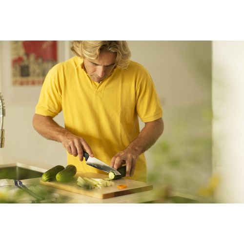  [아마존베스트]Fiskars Chefs Knife, Small, Total Length: 24 cm, high-quality steel / plastic, functional shape., black / orange, 20 cm