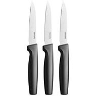 [아마존베스트]Fiskars Vegetable knife set, 3 pieces, quality steel/plastic, black, functional shape, 1014276