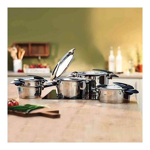  Fissler Intensa Stainless Steel Cookware-Set, 9-piece, pots with metal lid (3 stock pots, 1 casserole, 1 saucepan ) - induction