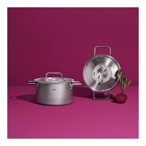  Fissler Pure Collection Stock Pot with Metal Lid - For Cooking Small to Medium-Sized Quantities - Made in Germany - Suitable for All Stovetops - Even Heat Distribution - 2.2 qt