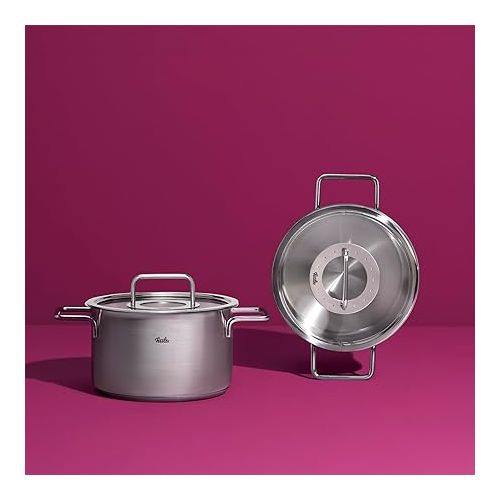  Fissler Pure Collection Stainless Steel 2.2 Quart Stock Pot with Glass Lid