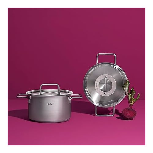  Fissler Pure Collection Stainless Steel 2.2 Quart Stock Pot with Glass Lid