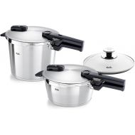 Fissler Vitaquick Premium 3-piece set, 3.7 Quart and 6.3 Quart Pressure Cooker plus Glass Lid