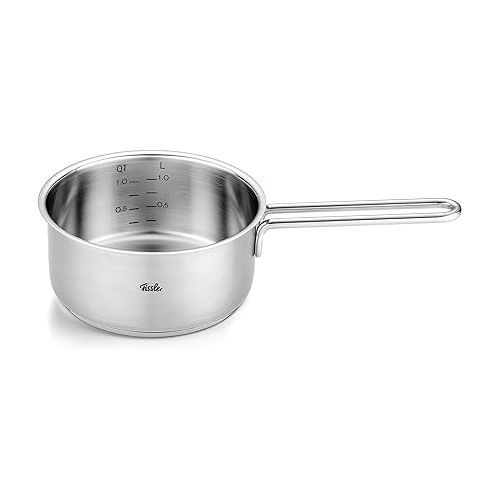  Fissler Pure Collection - Stainless Steel 9 Piece Cookware Set with Metal Lids - Made in Germany - Suitable for All Stovetops - Even Heat Distribution