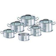 Fissler original-profi collection / Edelstahl-Topfset, 6-teilig, Kochtopf-Set, Toepfe mit Glas-Deckel, Induktion, alle Herdarten (3 Bratentoepfe, 2 Kochtoepfe, 1 Stielkasserolle-decke