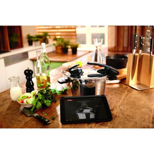  Fissler Schnellkochtopf Edelstahl vitavit premium  4.5 L Dampfkochtopf 22 cm Durchmesser  inkl. vitacontrol digital Kochassistent  Induktion, Gas, Ceran, Elektro  620-304-04-07