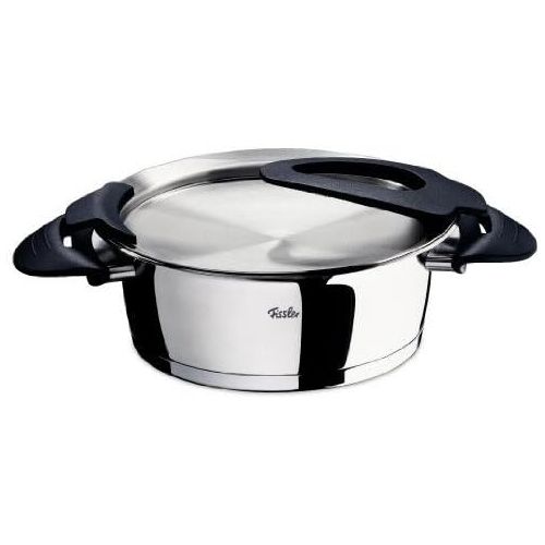  Fissler intensa / Edelstahl-Topfset, 5-teilig, Kochtopf-Set, Toepfe mit Deckel, stapelbar, Abgiesshilfe, Induktion, alle Herdarten (3 Kochtoepfe, 1 Bratentopf, 1 Stielkasserolle-decke