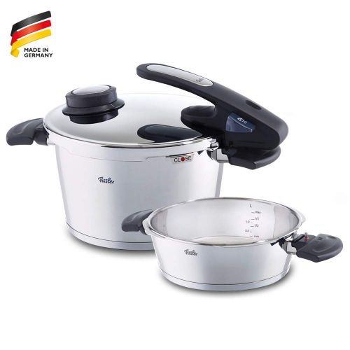  Fissler Schnellkochtopf Set mit Bratpfanne vitavit edition design  2-teilig  induktionsgeeignet und mit abnehmbarem Griff  630-305-11-070/0  Ø 22 cm  4,5 L und 2,5 L