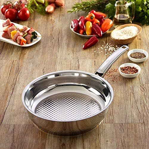  Fissler crispy steelux premium / Edelstahl-Pfanne (Ø 28 cm) Bratpfanne-unbeschichtet, krosses und fettarmes braten - alle Herdarten auch Induktion