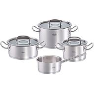 Fissler original-profi collection / Edelstahl-Topfset, 4-teilig, Kochtopf-Set, Toepfe mit Glas-Deckel, Induktion, alle Herdarten (2 Kochtoepfe, 1 Bratentopf, 1 Stielkasserolle-deckel