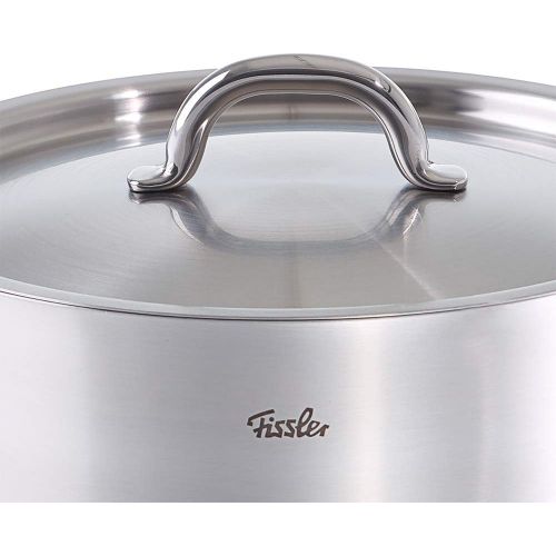  Fissler family line / Edelstahl-Topfset, 4-teilig, Kochtopf-Set induktionsgeeignet, Toepfe mit Deckel, spuelmaschinen-geeignet, Induktion, alle Herdarten (3 Kochtoepfe, 1 Bratentopf)