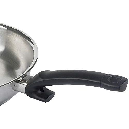  Fissler crispy steelux classic / Edelstahl-Pfanne (Ø 28 cm) unbeschichtete-Steakpfanne, Bratpfanne-induktionsgeeignet, Stielpfanne, ideal zum krossen anbraten, alle Herdarten