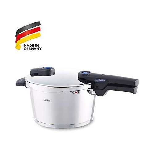  Fissler vitaquick / Induktions-Schnellkochtopf (4,5l, Ø 22 cm) Edelstahl-Dampfkochtopf, 2 Garstufen, stapelbar, alle Herdarten auch Induktion