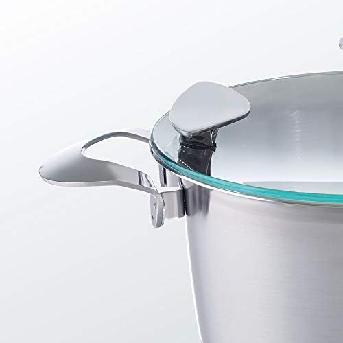  Fissler solea / Edelstahl-Topfset, 5-teilig, Kochtopfset, Toepfe mit Glasdeckel, stapelbar, alle Herdarten auch Induktion (3 Kochtoepfe, 1 Bratentopf, 1 crispy steelux premium Edelst