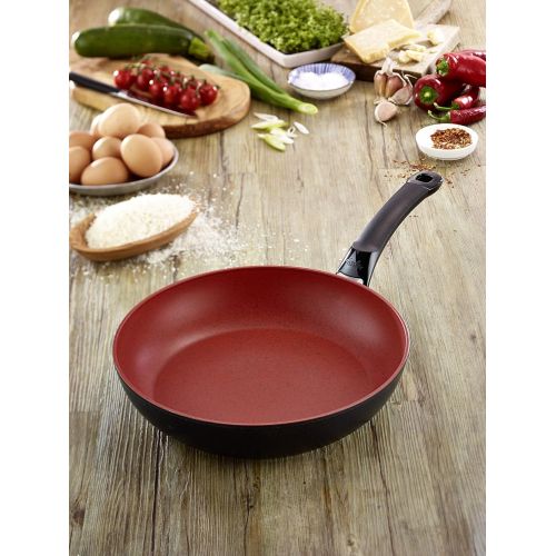  Fissler SensoRed / Wokpfanne (Ø 28 cm) Pfanne mit thermo-sensitiver Antihaftversiegelung, Temperaturanzeige, Aluminium-Schwenkpfanne, alle Herdarten  auch Induktion