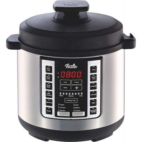  Fissler FISS-03520006001 Pot, Pressure, 6-Quart, Stainless Steel, Slow-Cooker, Multi-Use, Sous Vide, Rice, Steamer, Saute-18 1-Touch Programs, 6 quart