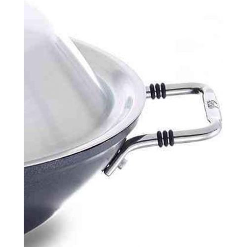  Fissler Adamant Wok Aluminium Diameter 31 cm with Metal Lid Coating Non-Stick Coating High Rim Scratch-Resistant All Hob Types Including Induction