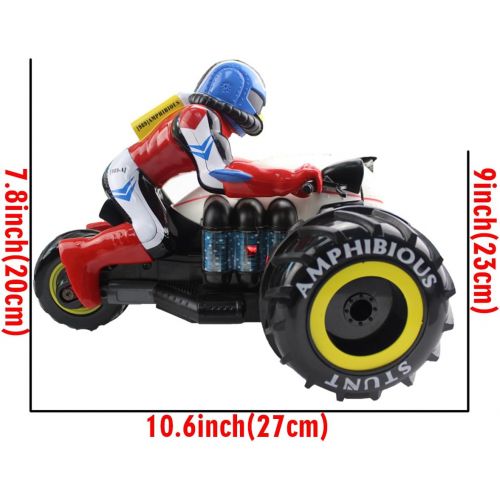  [아마존 핫딜] [아마존핫딜]Fistone RC Car High Speed Spinning Stunt Car 2.4G Remote Control Amphibious Motorcycle Drives on Land and Water Vehicle Toys for Kids