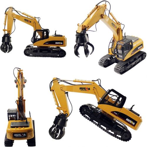  [아마존 핫딜] [아마존핫딜]Fistone RC Truck Timber Grab Loader Crawler Material Handler Alloy Gripper Engineer Machine 2.4G Construction Vehicle Remote Control Tractor Excavator with Recharging Battery Hobby