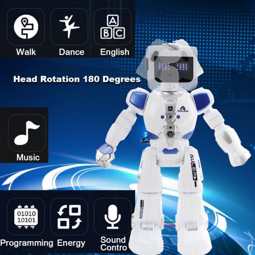  [아마존 핫딜] [아마존핫딜]Fistone RC Robot War Warrior Remote Control Smart Robots Hydro Electric Hybrid Intelligent Interactive Action Figure Early Education Kids Toy with Dancing Singing