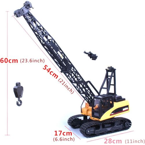  [아마존핫딜][아마존 핫딜] Fistone RC Truck Crawler Tower Crane Hoist Dragline Die-cast Model Lifiting Cable Remote Control Excavator Tractor Digging Engineering Toy Construction Vehicle