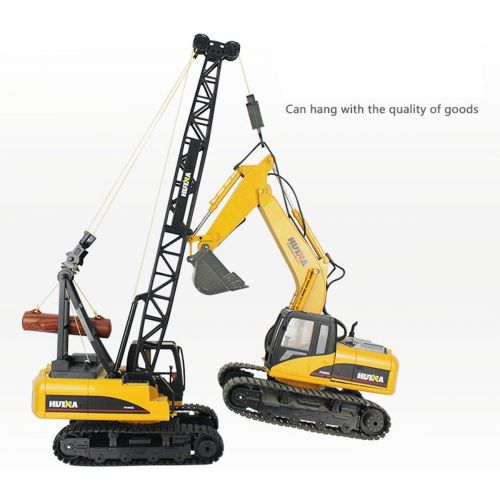  [아마존핫딜][아마존 핫딜] Fistone RC Truck Crawler Tower Crane Hoist Dragline Die-cast Model Lifiting Cable Remote Control Excavator Tractor Digging Engineering Toy Construction Vehicle