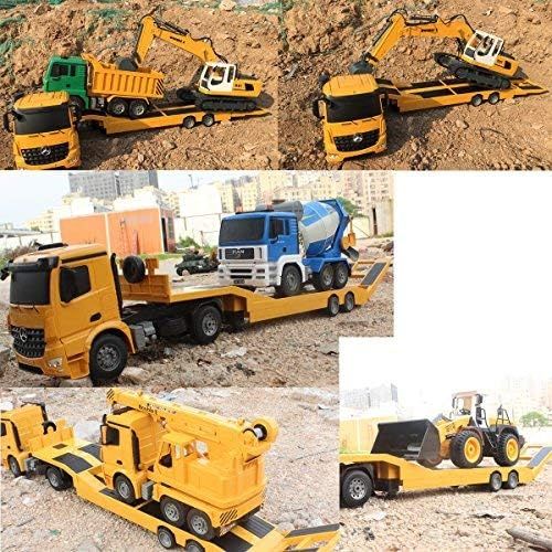  [아마존핫딜][아마존 핫딜] Fistone RC Truck Licensed Mercedes-Benz Acros Detachable Flatbed Semi-Trailer Engineering Tractor Remote Control Low Loader Die-Cast Car Model Kids Electronics Hobby Toy with Sound