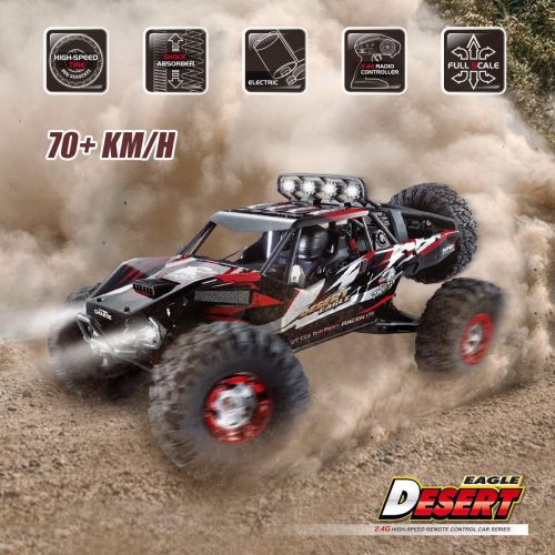  Fistone Brushless Remote Control Trucks, 1:12 Scale 4x4 Waterproof RC Cars 2.4G 70KM/h High Speed Off-Road Monster Crawlers Trucks Hobby Toys for Adults and Kids