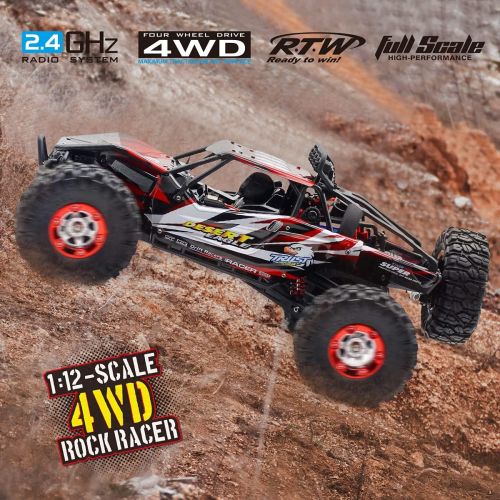  Fistone Brushless Remote Control Trucks, 1:12 Scale 4x4 Waterproof RC Cars 2.4G 70KM/h High Speed Off-Road Monster Crawlers Trucks Hobby Toys for Adults and Kids