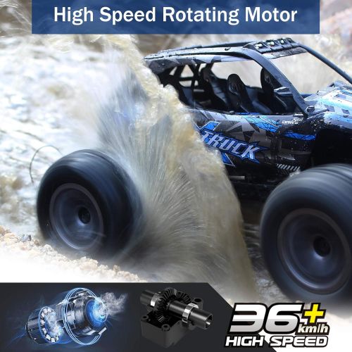  Fistone RC Truck 1/16 High Speed Racing Car , 24MPH 4WD Off-Road Waterproof Vehicle 2.4Ghz Radio Remote Control Monster Truck Dune Buggy Hobby Toys for Kids and Adults