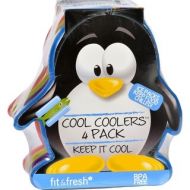 Fit and Fresh Ice Packs - Cool Coolers - Multicolored Penguin - 4 Count