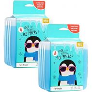 Cool Coolers By Fit + Fresh, 4 Pack Slim Ice Packs, Space Saving Reusable Ice Packs for Lunch Boxes or Coolers, 2 Packs of 4