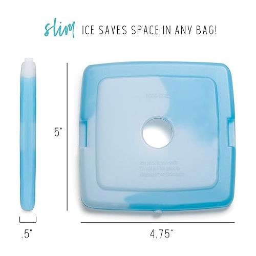  Cool Coolers by Fit + Fresh, Space Saving Reusable Ice Packs for Lunch Boxes or Coolers