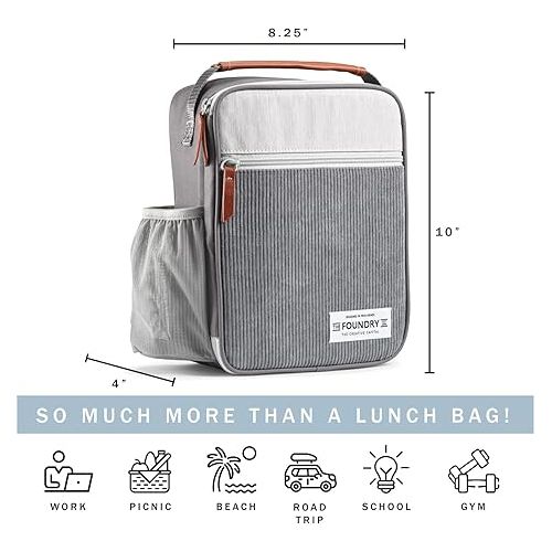  Fit & Fresh Insulated Lunch Box for Kids, Unisex, Polyester, Charcoal, 10