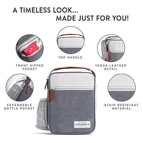  Fit & Fresh Insulated Lunch Box for Kids, Unisex, Polyester, Charcoal, 10