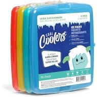 Cool Coolers by Fit + Fresh, 4 Pack Slim Ice Packs, Space Saving Reusable Ice Packs for Lunch Boxes or Coolers