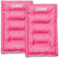 Cool Coolers by Fit & Fresh 2 Pack Soft Ice Packs for Cooler, Flexible Stretch Nylon, Lunch Box Ice Packs, Ice Packs for Lunch Boxes, Large Reusable Freezer Packs, Hot Pink