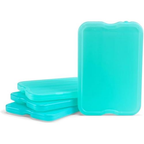  Cool Coolers by Fit & Fresh 4 Pack XL Slim Ice Packs, Quick Freeze Space Saving Reusable Ice Packs for Lunch Boxes or Coolers, Green