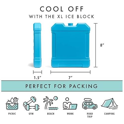  Fit and Fresh Cool Coolers Ice, Large Block, Blue Block