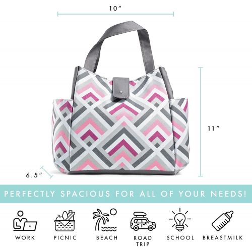  Fit & Fresh Insulated Lunch Bag Kit, includes Matching Bottle and Containers, Westport Magenta