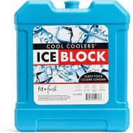 Cool Coolers by Fit + Fresh, XL Freezer Ice Block, Large and Powerful Ice Pack, Perfect for Insulated Cooler, Beach Bag, Backpack Cooler & More, 1PK, Blue