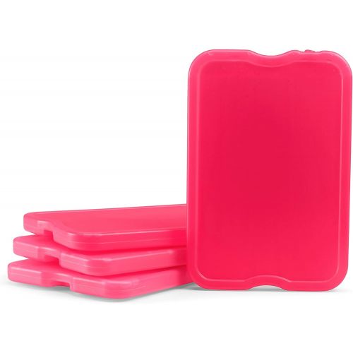  Cool Coolers by Fit + Fresh Slim Compact Reusable XL Ice Pack, Perfect for Lunch Boxes, Coolers, and Beach Bags, Pink, 4 Pack