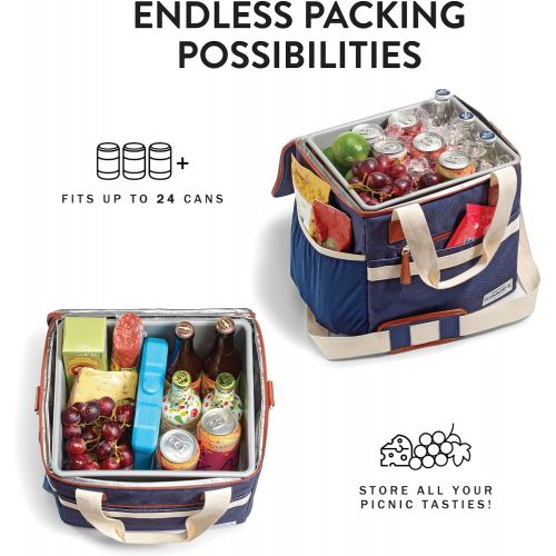  Foundry by Fit + Fresh, 24-Can Insulated Soft Cooler with Removable Liner, Reusable Food & Beverage Beach Cooler Bag, Perfect for Picnics, Tailgating, Trips & Camping Accessories,