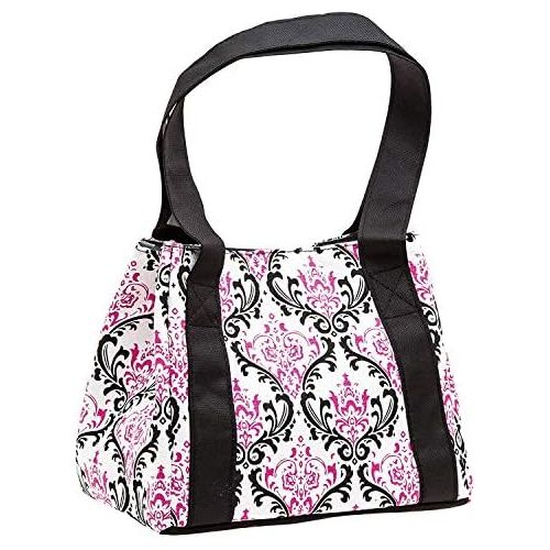 Fit & Fresh 378FF06 Womens Venice Insulated Lunch Bag, 10 x 6 x 8.5, Pink & Black Chandelier