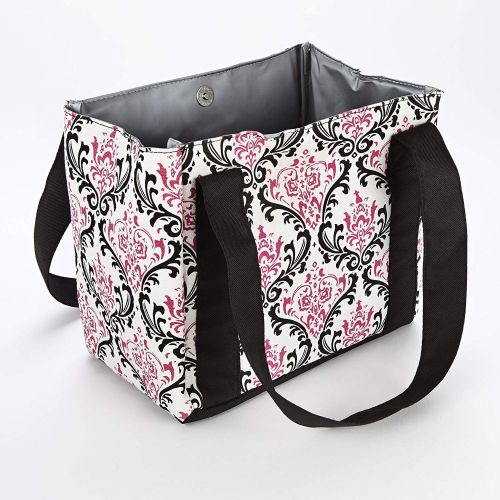  Fit & Fresh 378FF06 Womens Venice Insulated Lunch Bag, 10 x 6 x 8.5, Pink & Black Chandelier